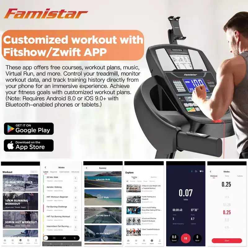5HP Foldable Treadmill w/ 20% Auto Incline,400LB Treadmill for Home,Personalized App Control,71 Programs,12MPH Fast Speed for Varied Workout Intensity