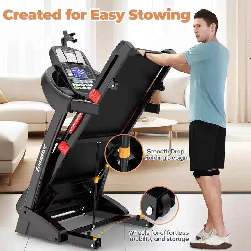 5HP Foldable Treadmill w/ 20% Auto Incline,400LB Treadmill for Home,Personalized App Control,71 Programs,12MPH Fast Speed for Varied Workout Intensity