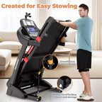 5HP Foldable Treadmill w/ 20% Auto Incline,400LB Treadmill for Home,Personalized App Control,71 Programs,12MPH Fast Speed for Varied Workout Intensity
