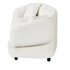 MAYEERTY 98.5-Inch Contemporary Curved 3-Seater Sofa Beige, Plush Seating Streamlined Design Durable Frame for Stylish Living Spaces