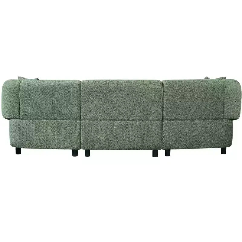 MAYEERTY 98.5-Inch Contemporary Curved 3-Seater Sofa Beige, Plush Seating Streamlined Design Durable Frame for Stylish Living Spaces