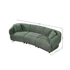 MAYEERTY 98.5-Inch Contemporary Curved 3-Seater Sofa Beige, Plush Seating Streamlined Design Durable Frame for Stylish Living Spaces