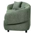 MAYEERTY 98.5-Inch Contemporary Curved 3-Seater Sofa Beige, Plush Seating Streamlined Design Durable Frame for Stylish Living Spaces