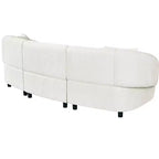 MAYEERTY 98.5-Inch Contemporary Curved 3-Seater Sofa Beige, Plush Seating Streamlined Design Durable Frame for Stylish Living Spaces