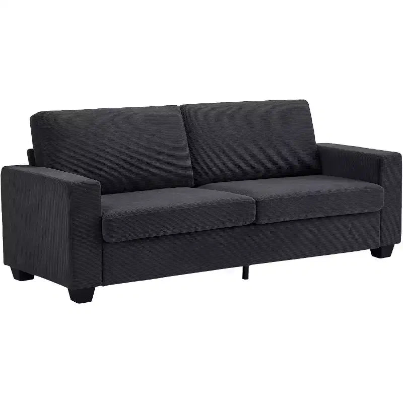 Modern Deep Seat Sofa Couch 84 Plush Corduroy Cloud Loveseat, Oversized Comfy Beige Couch for Living Room Bedroom Apartment