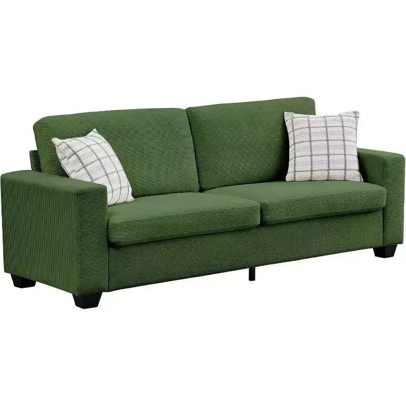 Modern Deep Seat Sofa Couch 84 Plush Corduroy Cloud Loveseat, Oversized Comfy Beige Couch for Living Room Bedroom Apartment