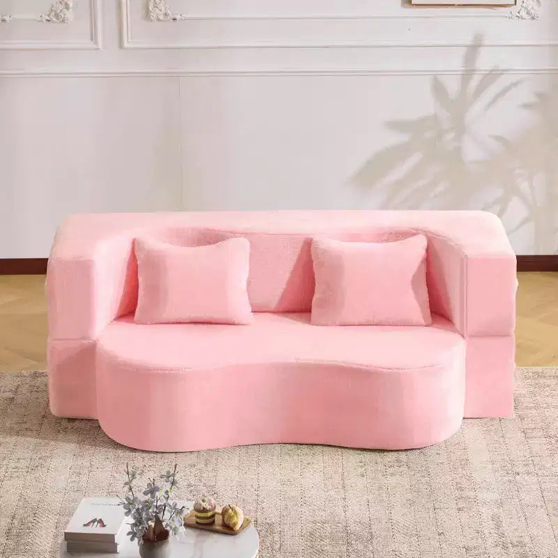 MAYEERTY Queen Size Foldable Sofa Bed, Plush Futon Couch High-Density Foam Convertible Sleeper Floor Couch for Living Room Guest Room Bedroom