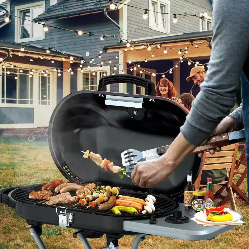 Barbecue portatif au propane ZAFRO, gril d'extérieur pliable de 15 000 BTU avec une surface de cuisson de 2 245 cm² pour le camping, les barbecues, les fêtes, le jardin, les sorties à la plage