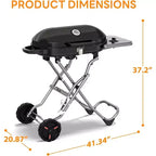 Barbecue portatif au propane ZAFRO, gril d'extérieur pliable de 15 000 BTU avec une surface de cuisson de 2 245 cm² pour le camping, les barbecues, les fêtes, le jardin, les sorties à la plage