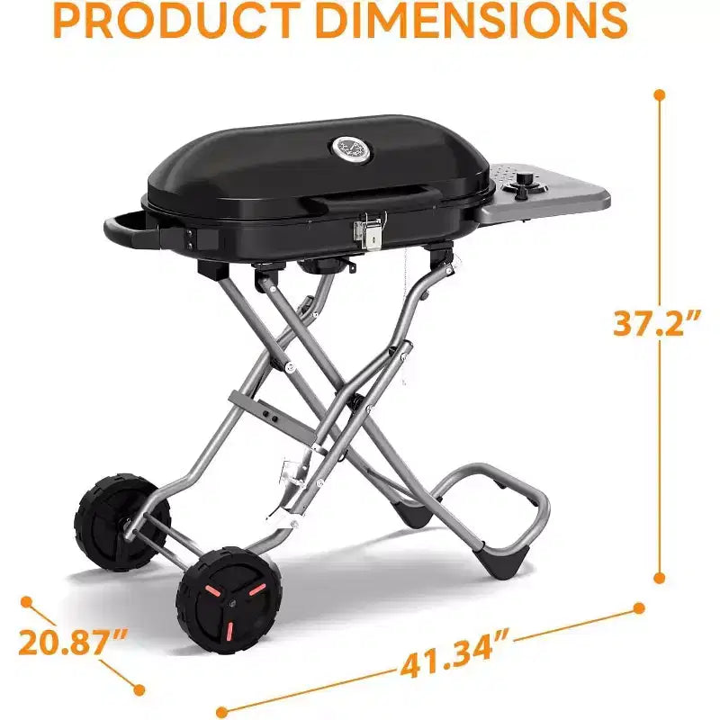 Barbecue portatif au propane ZAFRO, gril d'extérieur pliable de 15 000 BTU avec une surface de cuisson de 2 245 cm² pour le camping, les barbecues, les fêtes, le jardin, les sorties à la plage