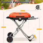Barbecue portatif au propane ZAFRO, gril d'extérieur pliable de 15 000 BTU avec une surface de cuisson de 2 245 cm² pour le camping, les barbecues, les fêtes, le jardin, les sorties à la plage