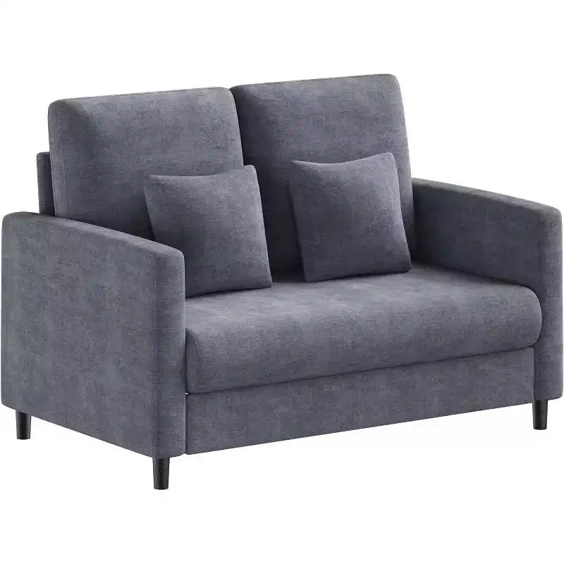 Acekool 52 Small Loveseat Sofa, Chenille Upholstered Couch with Deep Seat & Padded Armrest for Living Room Bedroom