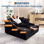 Oversized Chaise sofa Indoor, Comfy Corduroy Lounge Sofa , Wide Armrest Pads & Throw Pillows, Cozy Sleeper Couch for Living Room Apartments