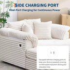 Oversized Chaise sofa Indoor, Comfy Corduroy Lounge Sofa , Wide Armrest Pads & Throw Pillows, Cozy Sleeper Couch for Living Room Apartments