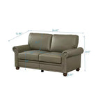Canapé en PU lisse MAYEERTY avec clous décoratifs argentés et 2 boîtes de rangement amovibles sous l'assise pour salon, gris