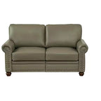 Canapé en PU lisse MAYEERTY avec clous décoratifs argentés et 2 boîtes de rangement amovibles sous l'assise pour salon, gris