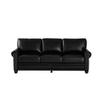 MAYEERTY Sturdy Sofa with Silver Nail Decoration 2 Removable Storage Silver Nail PU Upholstery for Living Room Office Black