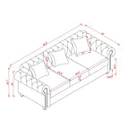 MAYEERTY 85.8 Living Room Chesterfield Sofa Classic Tufted Design Faux Leather PU Upholstered Sofa with Storage Black