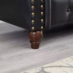 MAYEERTY 85.8 Living Room Chesterfield Sofa Classic Tufted Design Faux Leather PU Upholstered Sofa with Storage Black