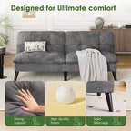 Celebalcony Velvet Futon Couch Sofa with Adjustable Backrest, Small Convertible Folding Sofa Bed, Modern Loveseat for Living Room, Small Space