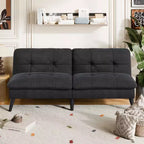 Celebalcony Velvet Futon Couch Sofa with Adjustable Backrest, Small Convertible Folding Sofa Bed, Modern Loveseat for Living Room, Small Space