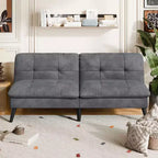 Celebalcony Velvet Futon Couch Sofa with Adjustable Backrest, Small Convertible Folding Sofa Bed, Modern Loveseat for Living Room, Small Space