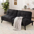 Celebalcony Velvet Futon Couch Sofa with Adjustable Backrest, Small Convertible Folding Sofa Bed, Modern Loveseat for Living Room, Small Space