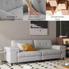 85 Inch Modern 3 Seater Sofa for Living Room, Deep Seat Chenille Couch with Adjustable Wide Armrest & Plush Backrest,Button Tufted Comfy Bedroom Sofa