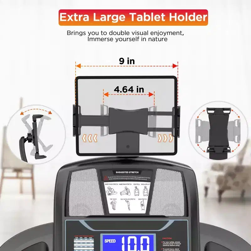Tapis de course en solde : Tapis de course pliable 4,5 CV pour la maison avec inclinaison automatique de 20 %, capacité de 136 kg, contrôle via application, haut-parleurs Bluetooth, vitesse de 19 km/h, 71 programmes