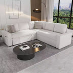 Dyonery 5 Seat L Shaped Modular Sectional Sleeper Sofa Bed with Pull Out Bed/USB Ports/Adjustable Backrest/Storage, Tool-Free Assembly