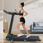 Tapis de course pliable silencieux Whisen 3.0HP, capacité de 136 kg, équipement d'exercice à domicile avec inclinaison, capteurs de fréquence cardiaque - Noir