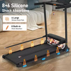 Tapis de course pliable silencieux Whisen 3.0HP, capacité de 136 kg, équipement d'exercice à domicile avec inclinaison, capteurs de fréquence cardiaque - Noir