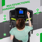 Tapis de course électrique pliable Whisen, machine d'entraînement de 3,5 CV pour la course et la marche avec 12 programmes prédéfinis, inclinaison, commandes de vitesse sur les mains courantes