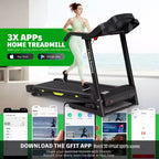 Tapis de course électrique pliable Whisen, machine d'entraînement de 3,5 CV pour la course et la marche avec 12 programmes prédéfinis, inclinaison, commandes de vitesse sur les mains courantes
