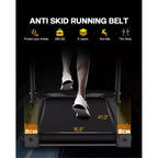 Tapis de course électrique pliable Whisen, machine d'entraînement de 3,5 CV pour la course et la marche avec 12 programmes prédéfinis, inclinaison, commandes de vitesse sur les mains courantes