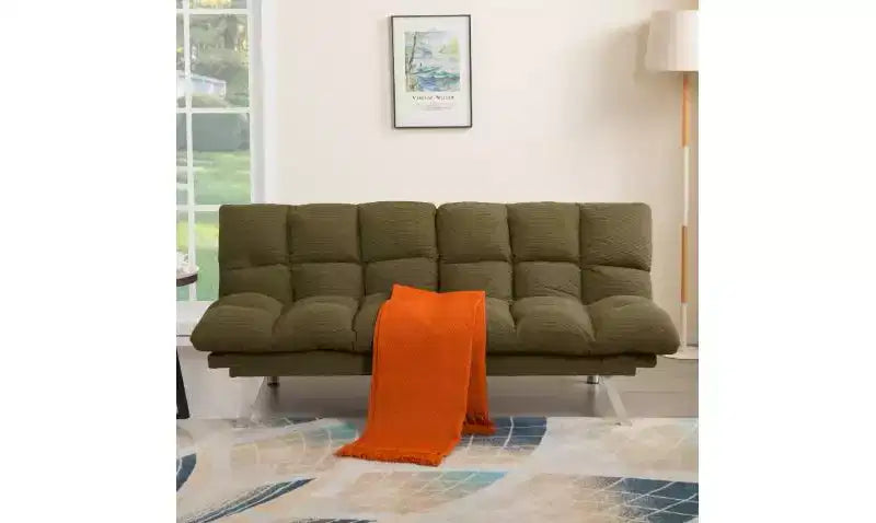 Okak Modern Corduroy Convertible Loveseat Sofa Bed with Adjustable Back & Arm,Upholstered Futon Sofa Couch for Living Room,Apartment