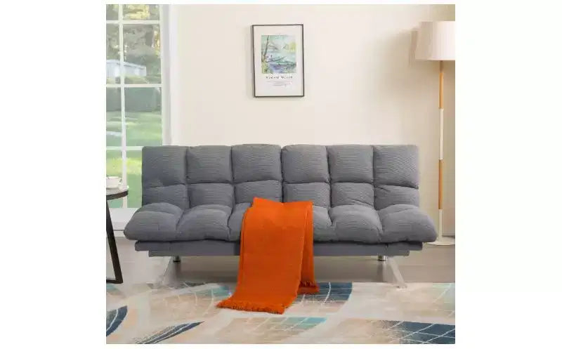 Okak Modern Corduroy Convertible Loveseat Sofa Bed with Adjustable Back & Arm,Upholstered Futon Sofa Couch for Living Room,Apartment