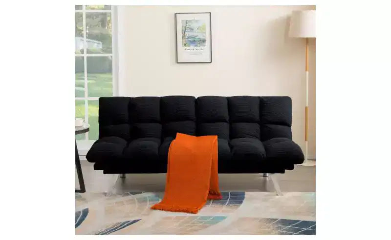 Okak Modern Corduroy Convertible Loveseat Sofa Bed with Adjustable Back & Arm,Upholstered Futon Sofa Couch for Living Room,Apartment