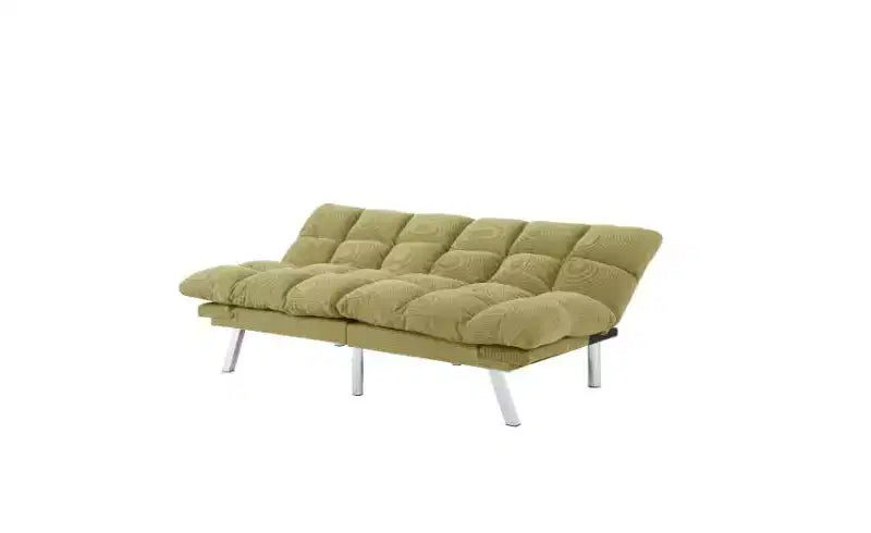 Okak Modern Corduroy Convertible Loveseat Sofa Bed with Adjustable Back & Arm,Upholstered Futon Sofa Couch for Living Room,Apartment