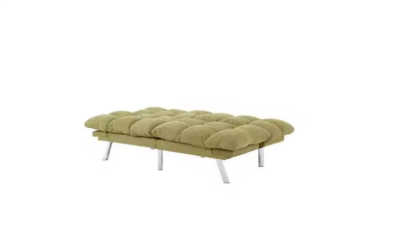 Okak Modern Corduroy Convertible Loveseat Sofa Bed with Adjustable Back & Arm,Upholstered Futon Sofa Couch for Living Room,Apartment