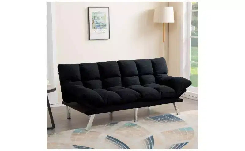 Okak Modern Corduroy Convertible Loveseat Sofa Bed with Adjustable Back & Arm,Upholstered Futon Sofa Couch for Living Room,Apartment