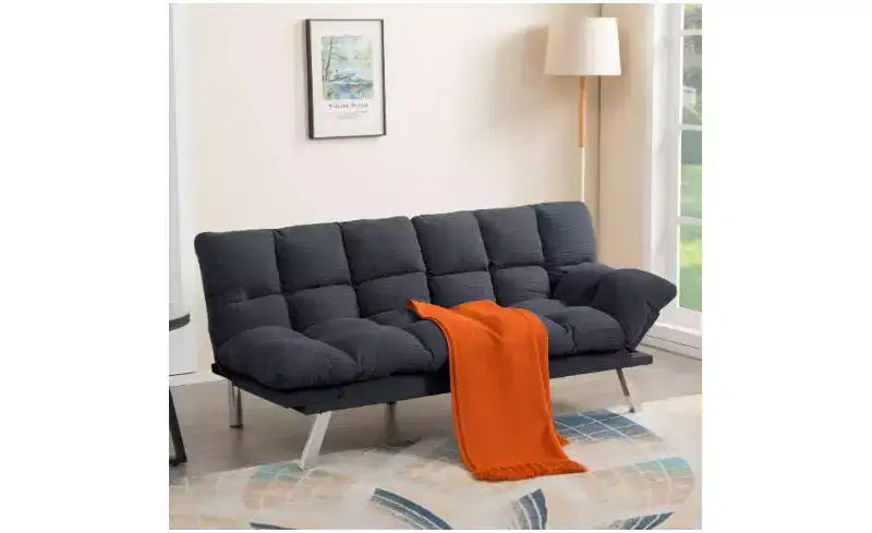 Okak Modern Corduroy Convertible Loveseat Sofa Bed with Adjustable Back & Arm,Upholstered Futon Sofa Couch for Living Room,Apartment