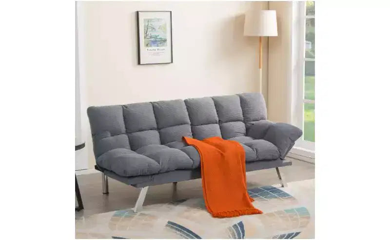 Okak Modern Corduroy Convertible Loveseat Sofa Bed with Adjustable Back & Arm,Upholstered Futon Sofa Couch for Living Room,Apartment