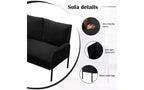 Okak Modern Metal Frame Small Loveseat Sofa with Padding Arms,Upholstered Futon Sofa Couch for Living Room,Apartment