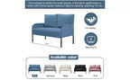 Okak Modern Metal Frame Small Loveseat Sofa with Padding Arms,Upholstered Futon Sofa Couch for Living Room,Apartment