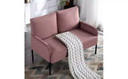 Okak Modern Metal Frame Small Loveseat Sofa with Padding Arms,Upholstered Futon Sofa Couch for Living Room,Apartment
