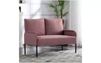 Okak Modern Metal Frame Small Loveseat Sofa with Padding Arms,Upholstered Futon Sofa Couch for Living Room,Apartment
