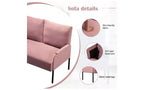 Okak Modern Metal Frame Small Loveseat Sofa with Padding Arms,Upholstered Futon Sofa Couch for Living Room,Apartment