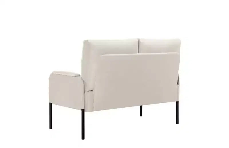 Okak Modern Metal Frame Small Loveseat Sofa with Padding Arms,Upholstered Futon Sofa Couch for Living Room,Apartment