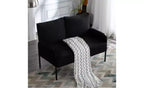 Okak Modern Metal Frame Small Loveseat Sofa with Padding Arms,Upholstered Futon Sofa Couch for Living Room,Apartment